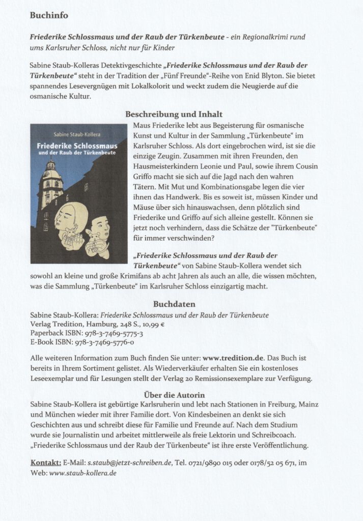 Infos und Buchcover Friederike Schlossmaus